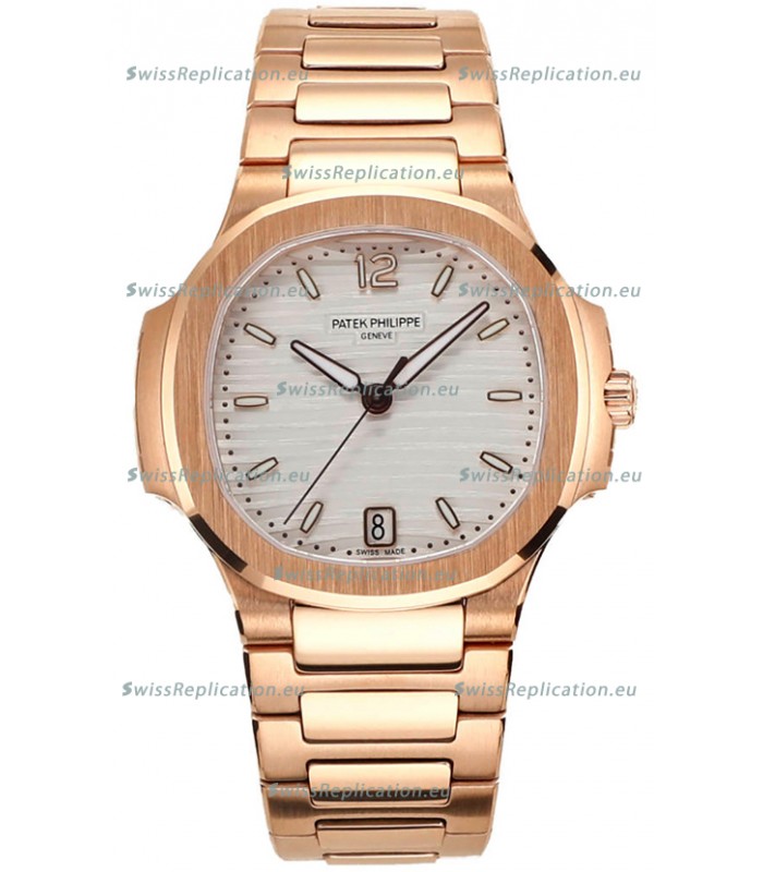 Patek Philippe Nautilus 7118R 35MM 1:1 Rose Gold White Dial 1:1 Mirror Replica Watch