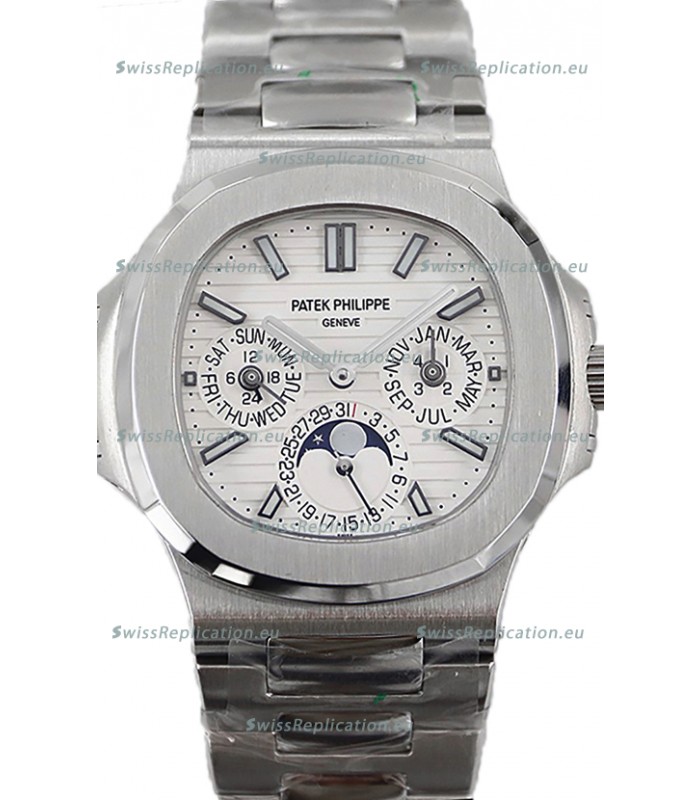 Patek Philippe Nautilus 5740 Perpetual Calendar Stainless Steel White Dial Swiss Replica Watch 