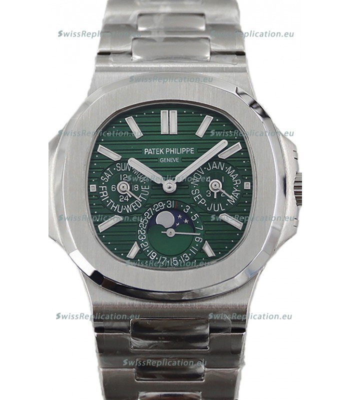 Patek Philippe Nautilus 5740 Perpetual Calendar Stainless Steel Green Dial Swiss Replica Watch 