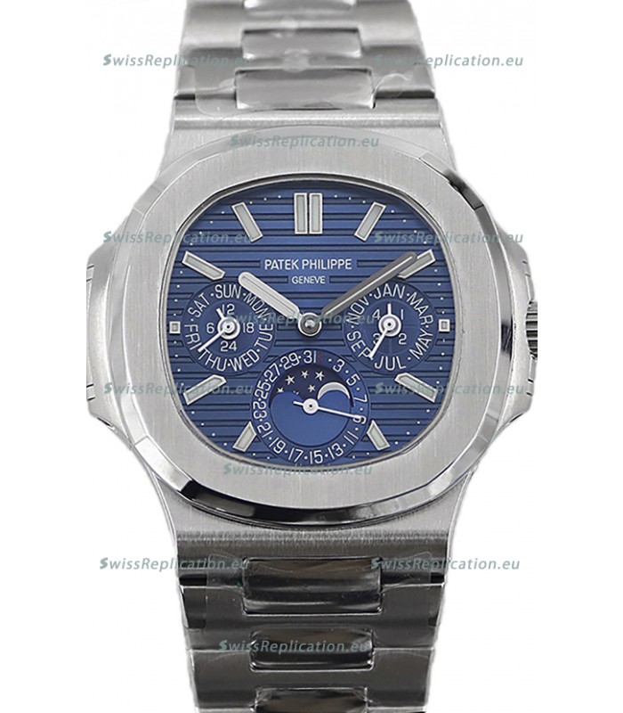 Patek Philippe Nautilus 5740 Perpetual Calendar Stainless Steel Blue Dial Swiss Replica Watch 