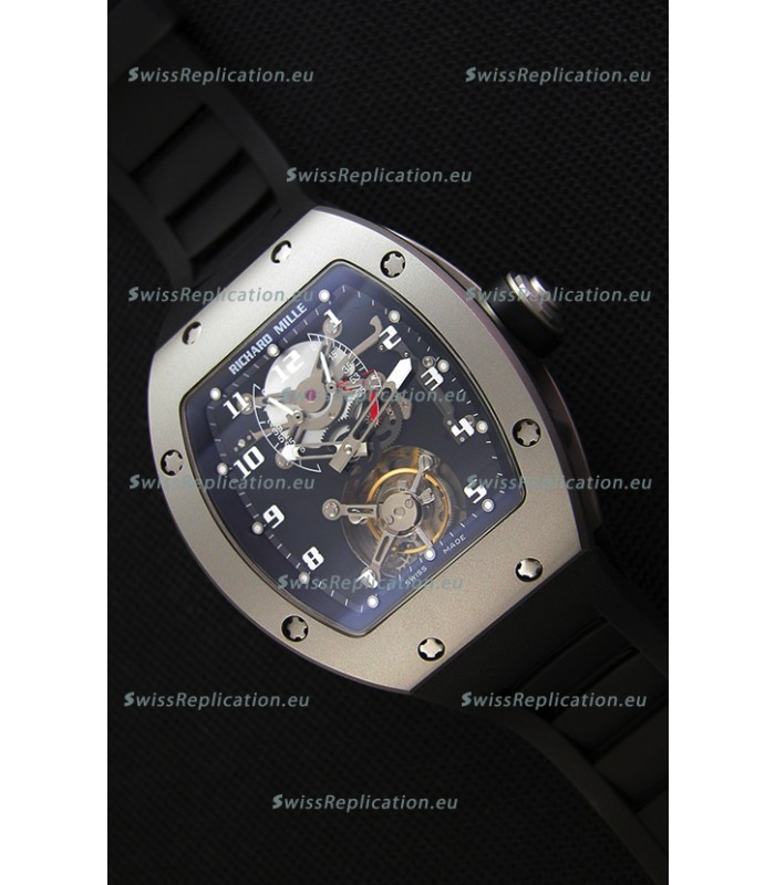 Richard Mille RM001 Evolution Tourbillon Swiss Replica Watch with Bead Blasted Satin Matte Case From Richard Mille