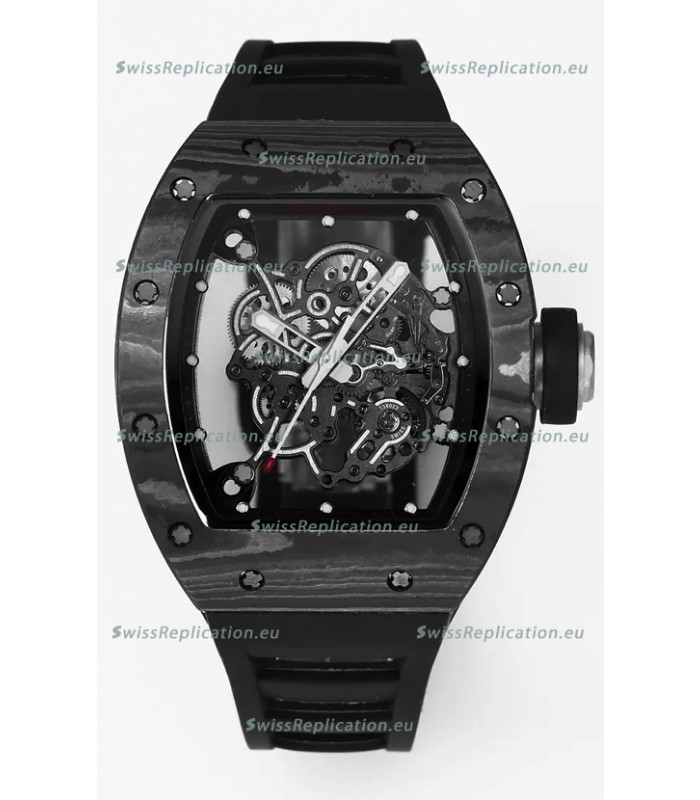 Richard Mille RM055 Black Carbon Casing 1:1 Superclone Genuine Tourbillon Watch 