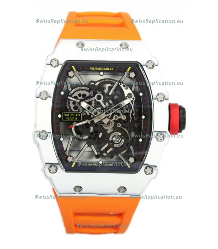 Richard Mille RM35-01 Rafael Nadal Carbon Fiber Casing with Genuine Tourbillon Super Clone Watch
