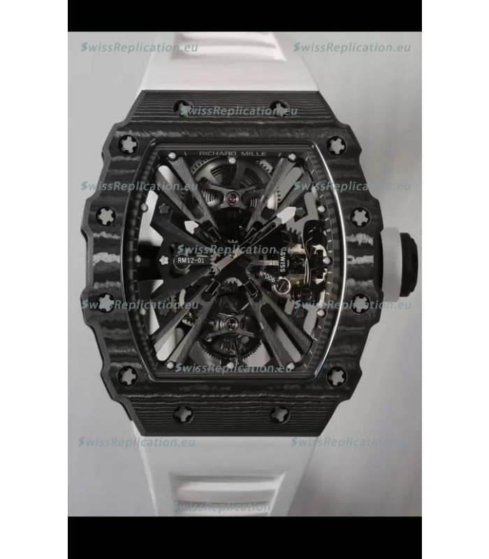 Richard Mille RM12-01 Carbon Fiber Case Genuine Tourbillon Movement 1:1 Mirror Replica Watch