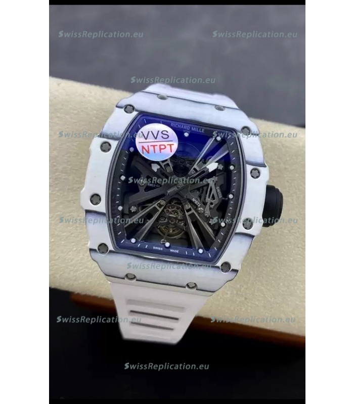 Richard Mille RM12-01 White Carbon Fiber Case Genuine Tourbillon Movement 1:1 Mirror Replica Watch