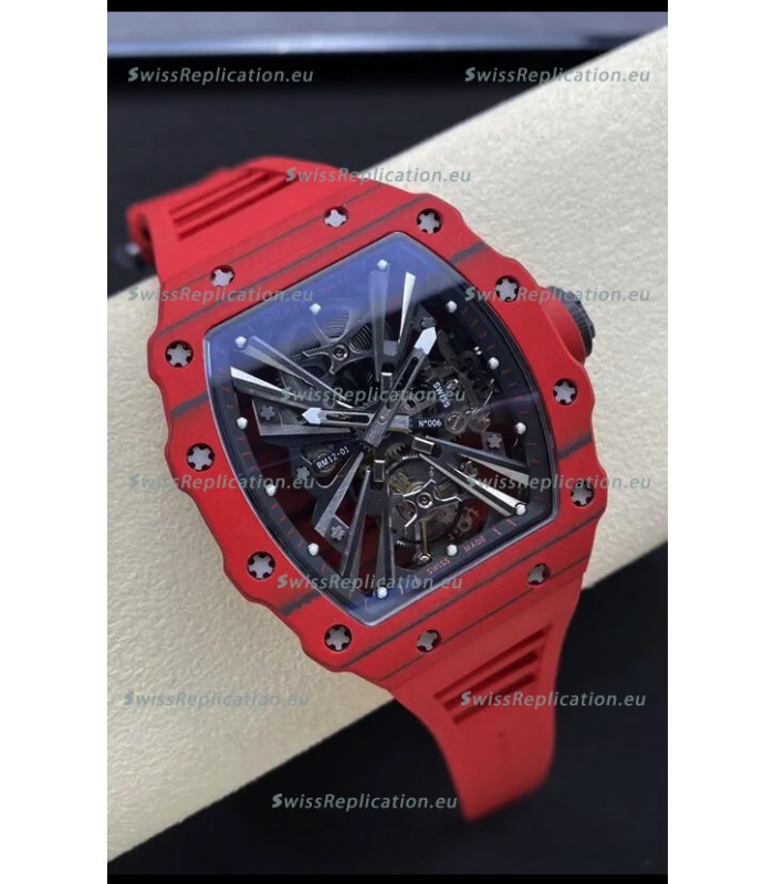 Richard Mille RM12-01 Carbon Fiber Case Genuine Tourbillon Movement 1:1 Mirror Replica Watch