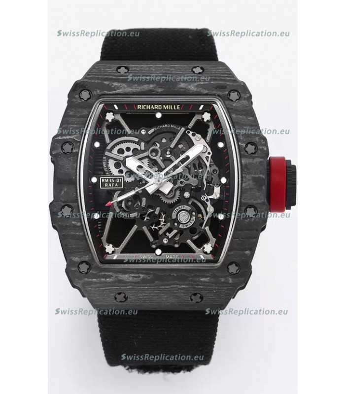 Richard Mille RM35-01 Rafael Nadal Carbon Fiber Casing with Genuine Tourbillon Super Clone Watch