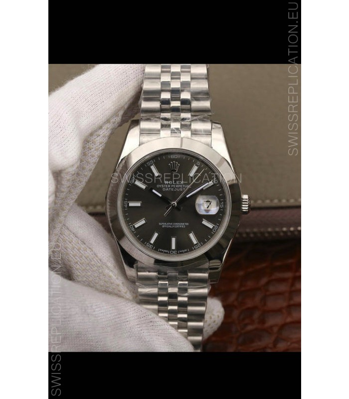 Rolex Datejust 41MM Cal.3135 Movement Swiss Replica Watch in 904L Steel Grey Dial