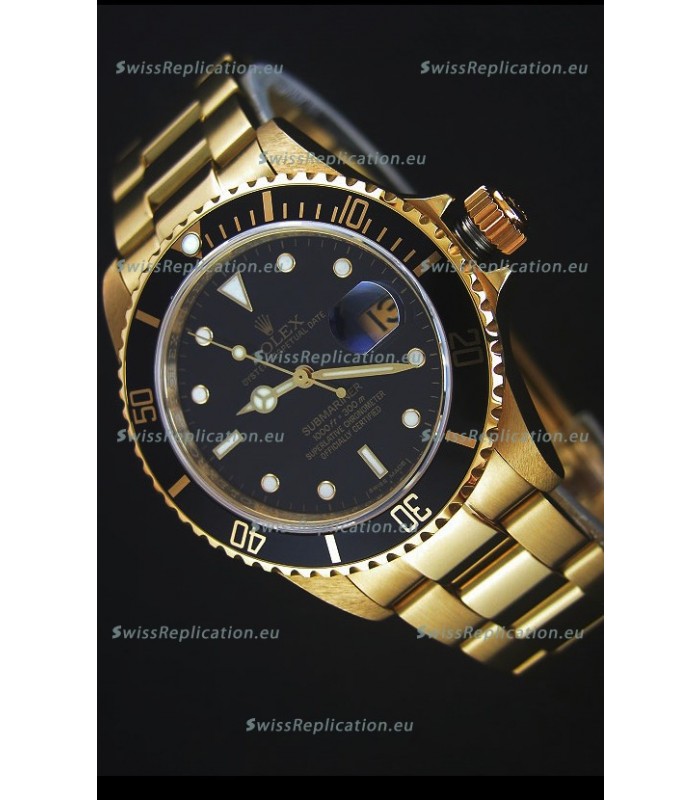 Rolex Submariner 16618 Gold Replica 1:1 Watch with Swiss 3135 Movement