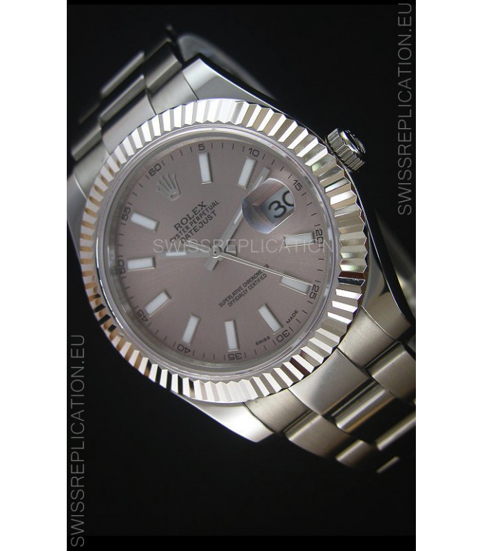 Rolex Datejust Japanese Replica Watch - Grey Dial in 41MM with Oyster Strap
