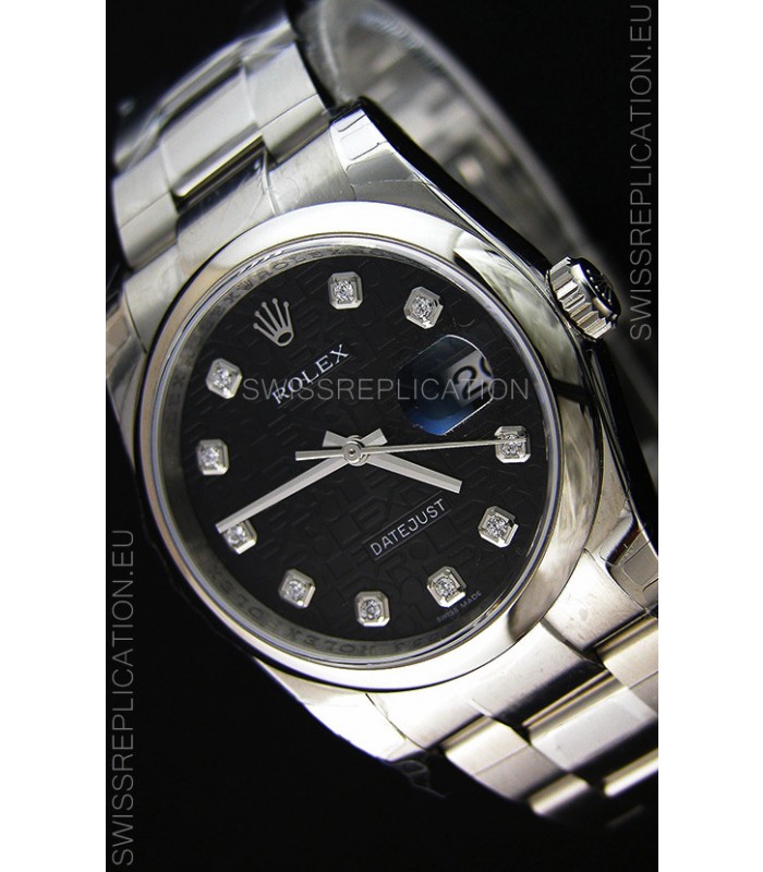 Rolex Datejust Japanese Replica Watch - Black Dial in 36MM with Oyster Strap