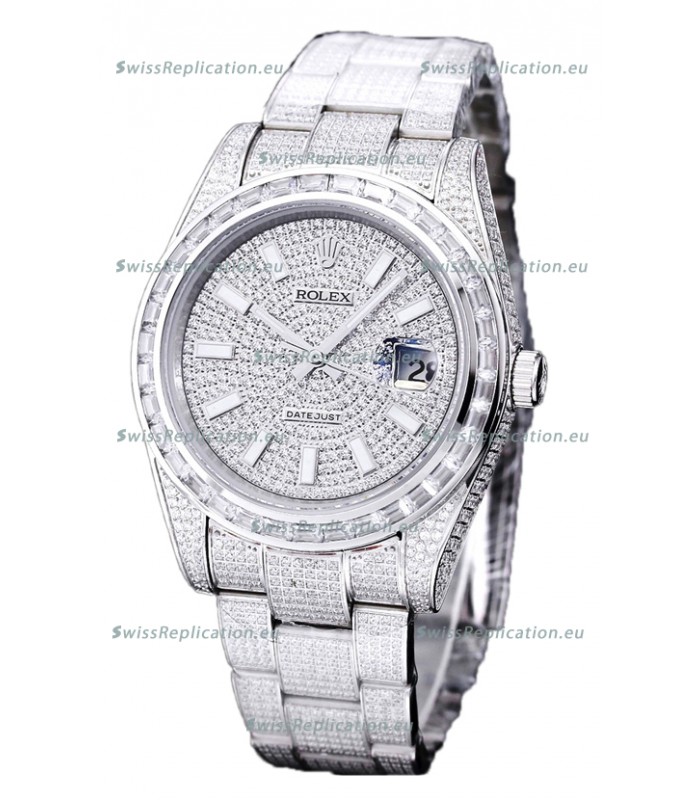 Rolex Datejust 41MM Swiss Replica - Iced Out Edition in Diamonds Dial 