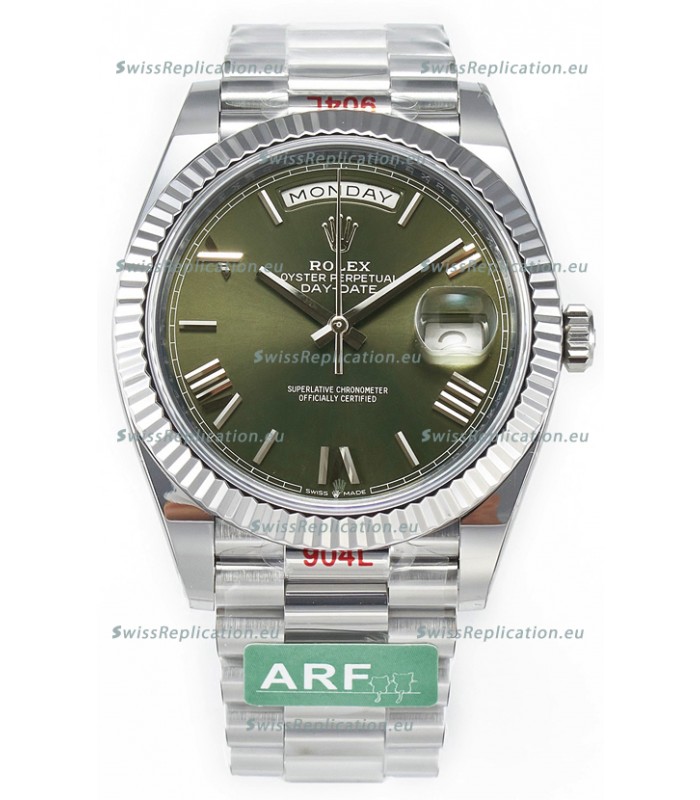 Rolex Day Date Presidential Stainless Steel Green Dial Watch 40MM - 1:1 Mirror Quality