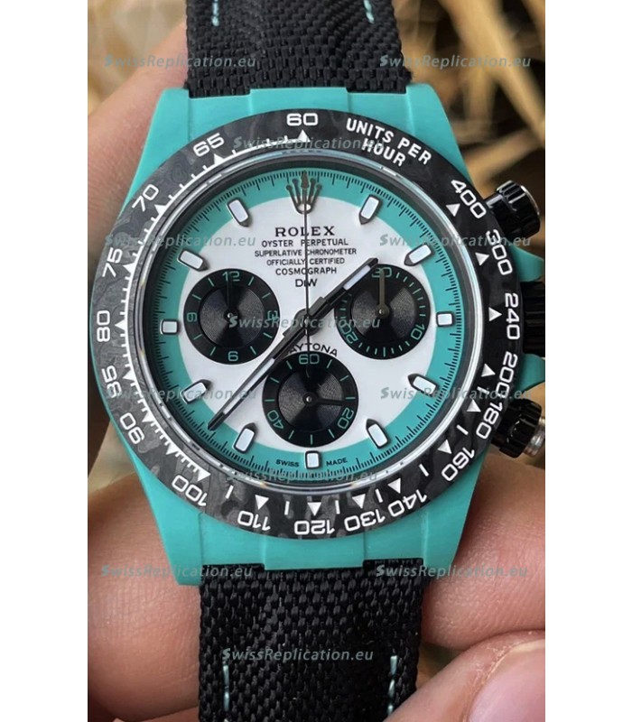 Rolex Cosmograph Daytona DiW CELESTE INVERT Edition Carbon Fiber Watch - Cal.4130 Movement