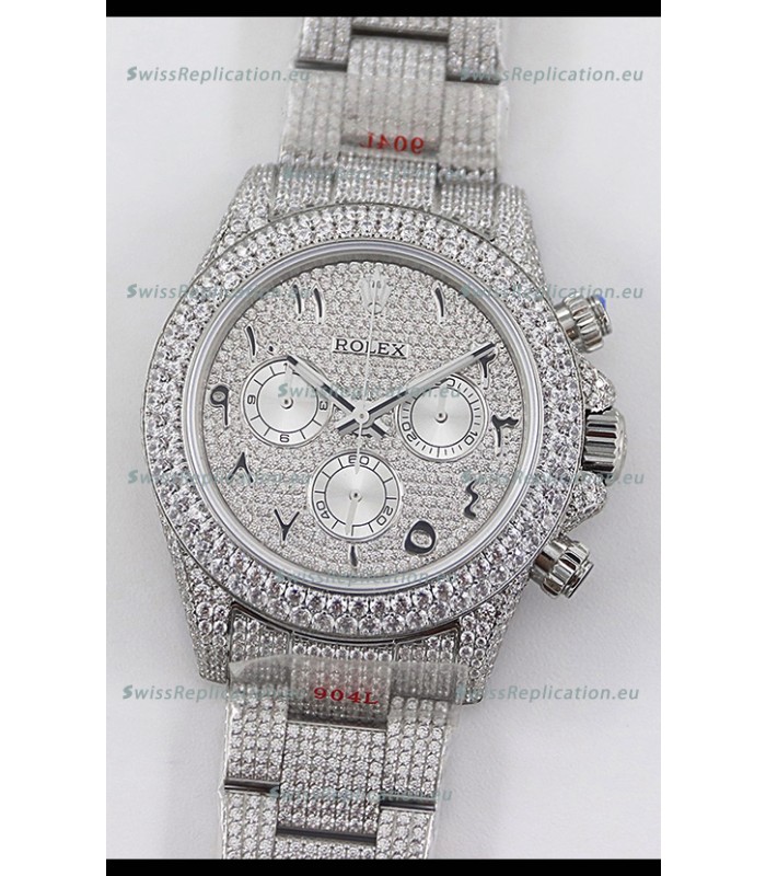 Rolex Cosmograph Daytona 904L Steel ICED OUT Cal.4130 Movement - 904L Steel Watch
