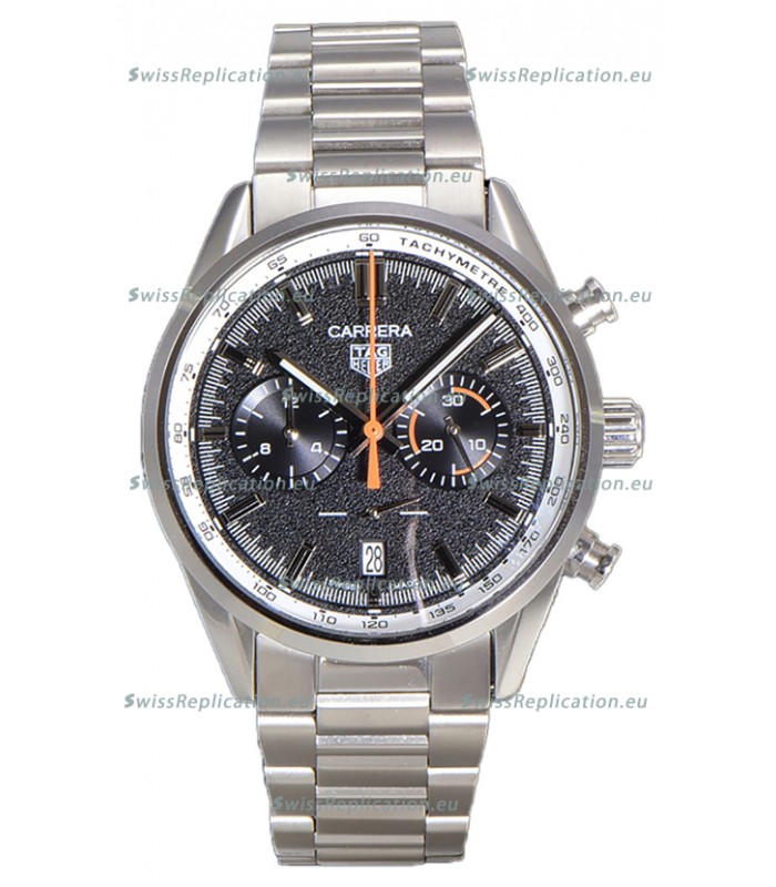 Tag Heuer Carrera Chronograph 43 Swiss Quartz Replica Watch Grey Dial Steel Strap 