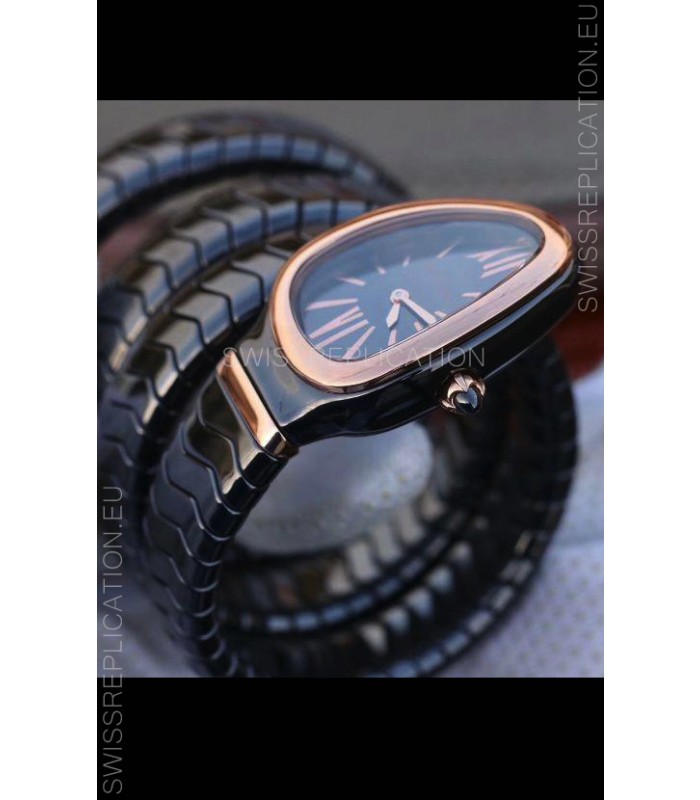 Bvlgari Serpenti Edition Black Ceramic Replica Watch in 1:1 Mirror Quality 