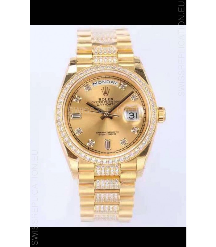 Rolex Day Date Presidential 18K Yellow Gold Watch 36MM - Gold Dial 1:1 Mirror Quality Watch