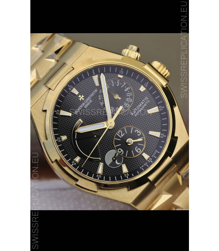 Vacheron Constantin Overseas Power Reserve Swiss Replica Watch in Yellow Gold Casing
