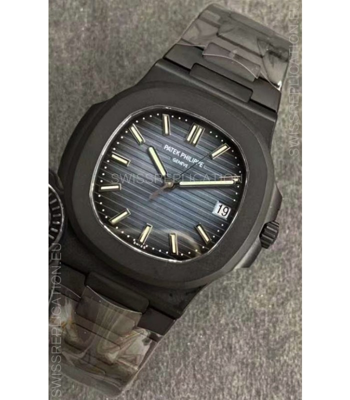 Patek Philippe Nautilus 5711 Black Venom PVD Swiss Replica Watch in Blue Dial From Patek Philippe