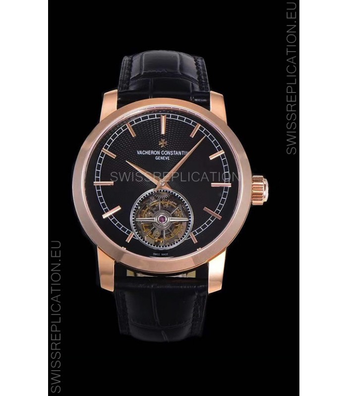 Vacheron Constantin Minute Repeater Tourbillon Swiss Replica Watch in Steel Casing 44MM Rose Gold Casing