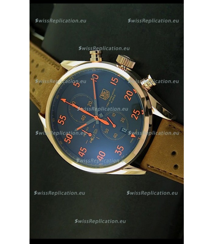 Tag Heuer Carrera 1887 SpaceEX Edition Japanese Quartz Watch in Pink Gold