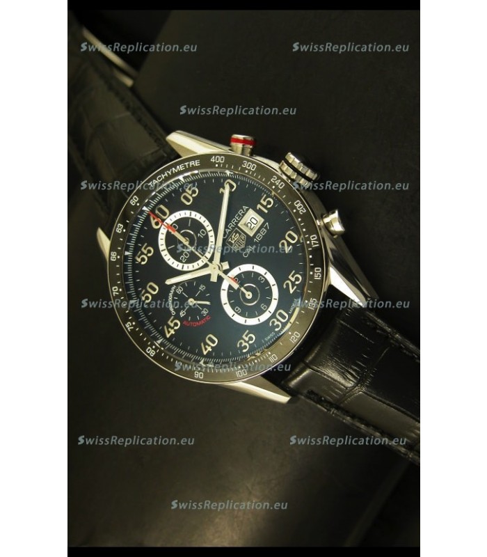 Tag Heuer Carrera Calibre 1887 Black Dial Watch - 1:1 Mirror Replica 