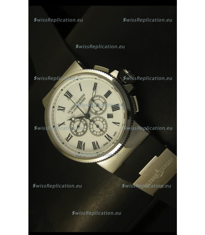 Ulysse Nardin Marine Chronograph Stainless Steel White Roman Dial - 1:1 Mirror Replica