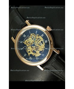 Breguet Classique Japanese Automatic Watch in Gold Skeleton Dial - Arabic Hour Numerals