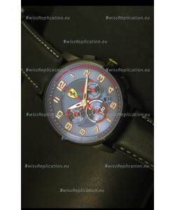 Scuderia Ferrari Heritage Chronograph Watch in Blue Dial Black Steel Case