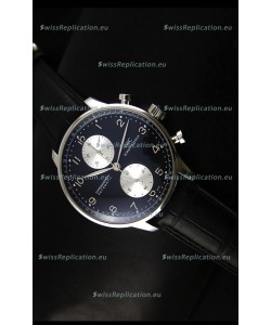 IWC Portuguese Chronograph Swiss Replica Watch in Steel Case - 1:1 Mirror Replica Edition