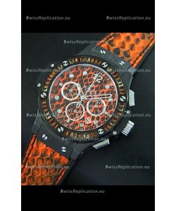 Hublot Big Bang 34MM Ladies Watch in Quartz Movement - Orange Dial/Strap
