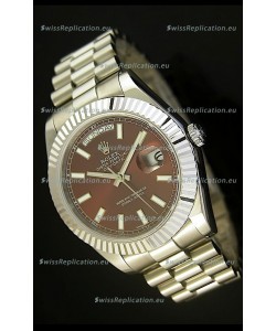 Rolex Day Date II 41MM Swiss Replica Watch - Brown Dial - 1:1 Mirror Replica Watch 