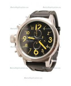 U-Boat Flightdeck Japanese Replica Watch in Black Dial