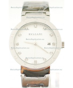 Bvlgari Quartz Japanese Steel Watch in Diamond Markers