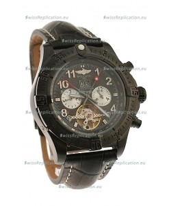 Breitling Chronometre Tourbillon Japanese Replica Watch in Black Dial