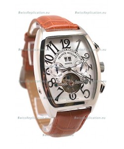 Franck Muller Conquistador Tourbillon Japanese Watch in Brown Strap