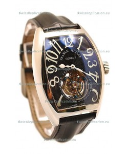 Franck Muller Aeternitas Tourbillon Swiss Replica Watch in Black Strap