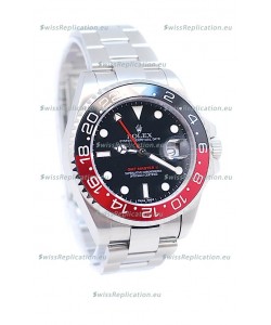 Rolex GMT Masters II 2011 Edition Swiss Replica Watch in Black & Red Cerarmic Bezel