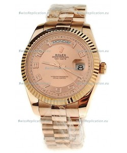 Rolex Day Date Pink Gold Swiss Replica Watch
