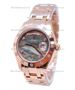 Rolex Day Date Black Mother of Pearl Swiss Replica Watch