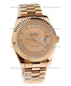 Rolex Day Date Pink Gold Japanese Replica Watch