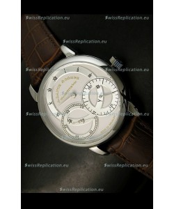 A.Lange & Sohne Dual Sub Dials Japanese Watch Brown Strap