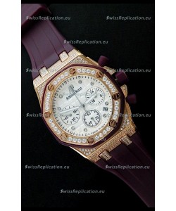 Audemars Piguet Royal Oak Ladies Alinghi Limited Edition Japanese Gold Watch in White Dial