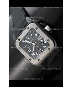 Cartier Santos 100 Japanese Replica Watch in Black Dial