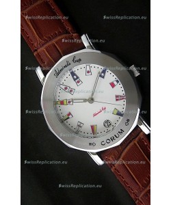 Corum Admiral's Cup Japanese Replica Watch in White Dial