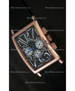 Franck Muller Long Island Japanese Replica Watch in Black Dial