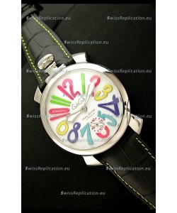 Gaga Milano Italy Japanese Replica Watch in Black Strap