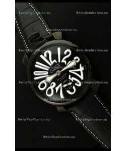Gaga Milano Italy Japanese Replica PVD Watch in White Markers