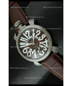 Gaga Milano Italy Manuale Replica Japanese Watch in Coffee Dial